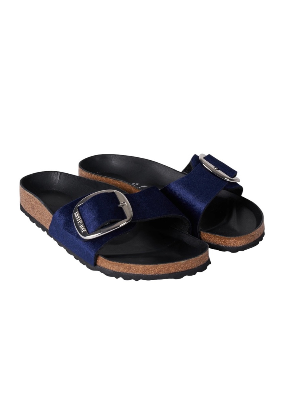 Birkenstock Madrid Big Buckle Velvet Midnight Sandals Blue Sz 38, US 7 - 7 1/2” - Picture 15 of 16
